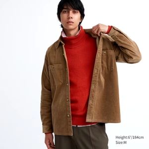 Uniqlo Corduroy Work Long-Sleeve Shirt Brown